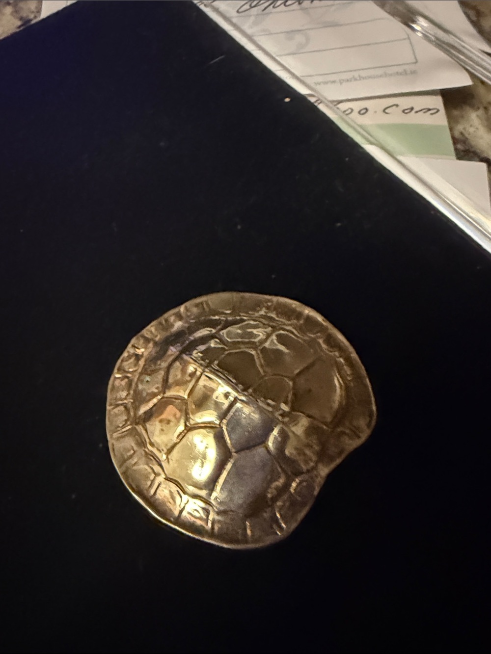 Mignon Faget Gold Plated Turtle Shell Motif Brooch
